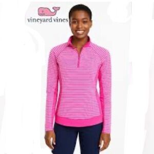 Vineyard Vines | Brandywine Stripe Pink Pull over. 1/4 Zip
Like new! Size L